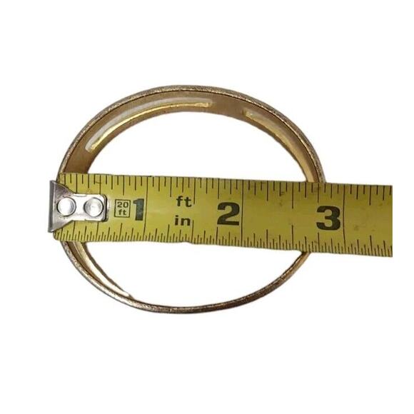 Y2K COACH Cuff Bracelet S/M BLACK GOLD Square Cut Out Modern Designer Rare VNTG - Picture 13 of 14